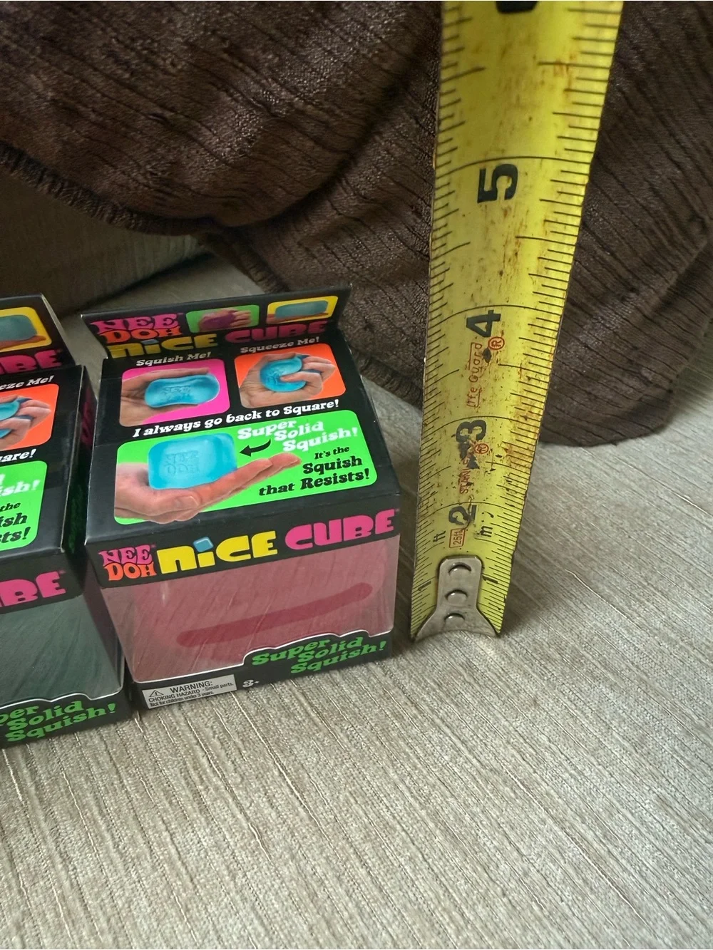 Nice Cube Super Solid Squish Stress Toy - Purple, Teal, Pink (3pack)
